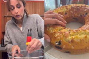 Benedetta Parodi prepara una ciambella