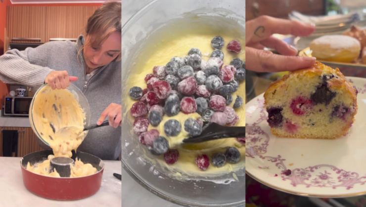 Preparazione della ciambella ai frutti di bosco di Benedetta Parodi