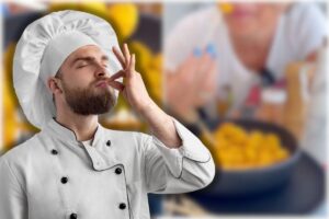 collage video gnocchi e chef che manda bacio