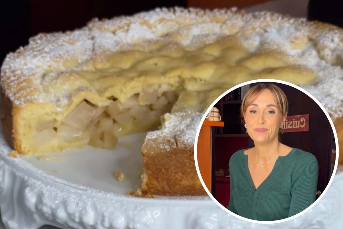 torta di pere e benedetta parodi nel riquadro